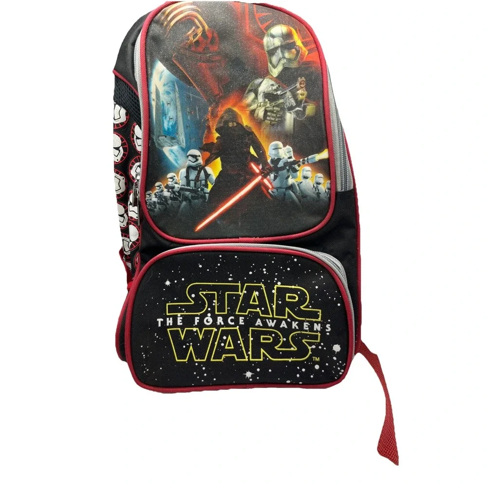Star Wars The Force Awakens Backpack Kylo Ren Stormtroopers 12in Red and Black